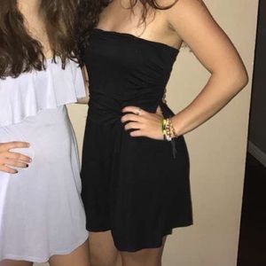 strapless black romper